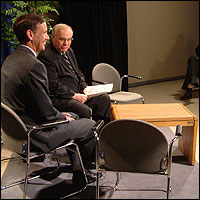 Jack O'Connell sitting next to David P. Meaney