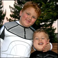 Children dressed in Halloween costumes