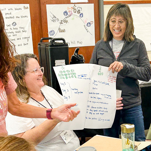 Teachers presenting a group project
