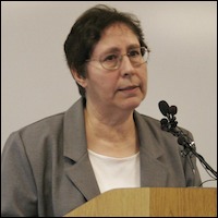 Glennah Trochet, M.D. at microphone