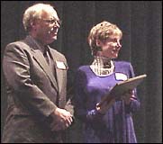 Meaney receiving plaque