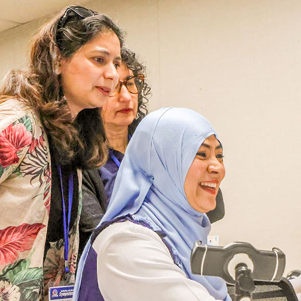 Participants using computers