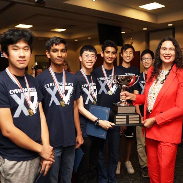 Franklin team posing with Elk Grove mayor