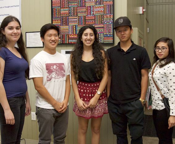 Group of five student award recipients