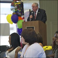 GED recipients listening to speech