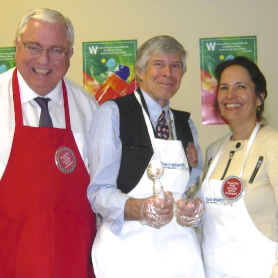 Administrators serving ice cream