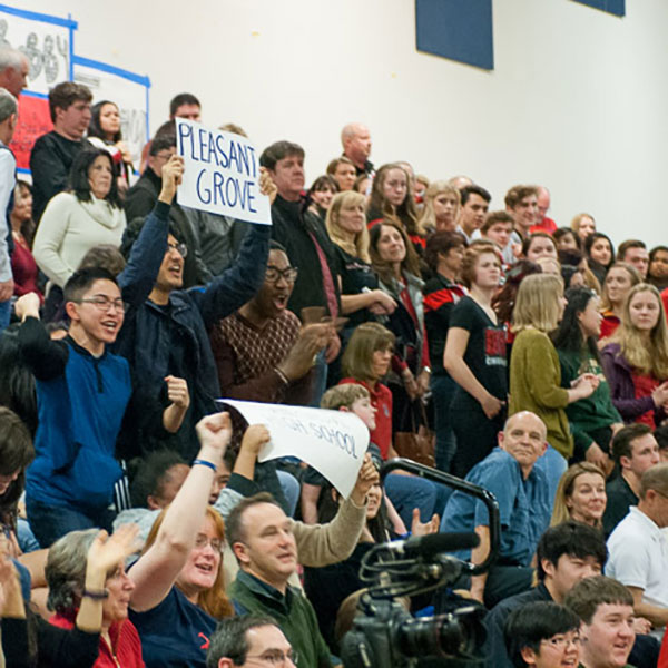 Students cheering