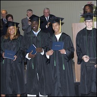 Graduates in caps and gowns