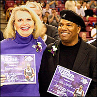 Barbara Harris and Asa Salley holding certificates