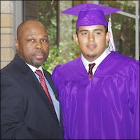 Graduate receiving diploma