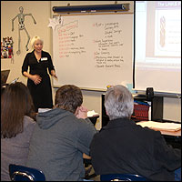 Teacher talking to parents