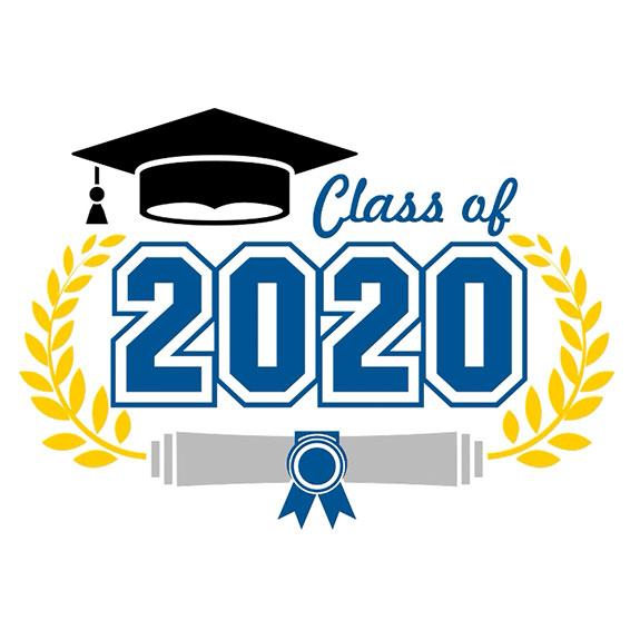 Class of 2020 logotype with cap and diploma