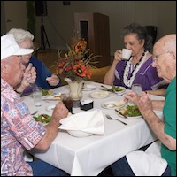 Guests eating