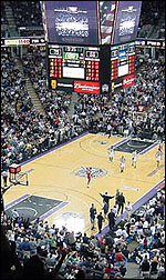 Kings court and scoreboard from stands