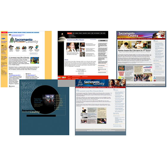 Screenshots of previous SCOE website homepages