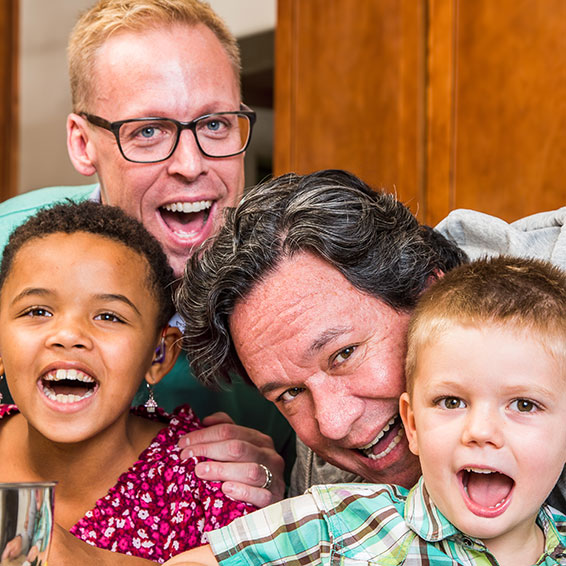 Foster parents with children