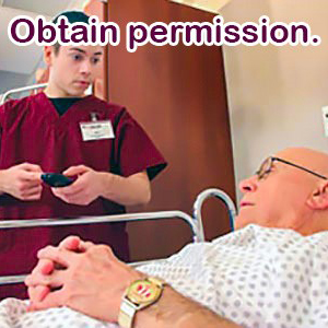 Obtain permission tutorial graphic from course