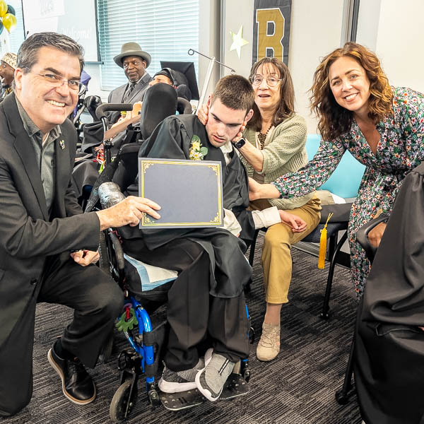 Student receiving certificate