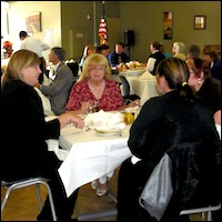 Cafe guests eating