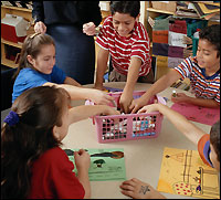 Children at table, drawing