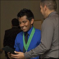 Student receiving certificate