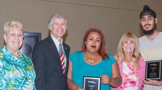 Students receiving award