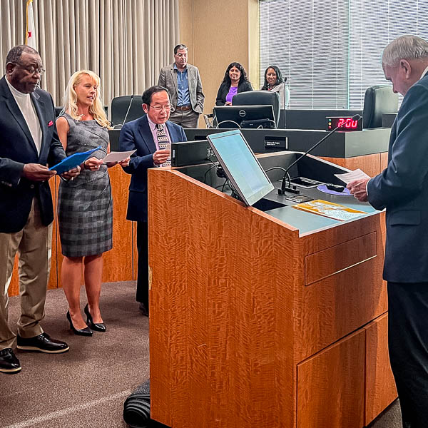 Trustees taking the oath of office