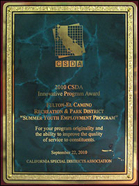 CSDA Innovative Program Award plaque