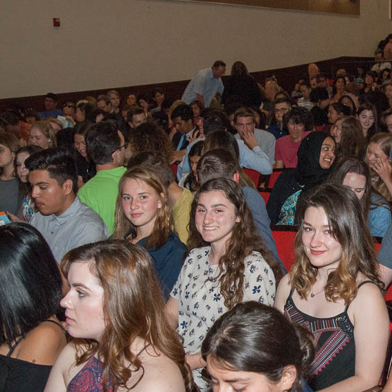 Students seated in auditorium