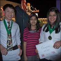 Students holding certificates