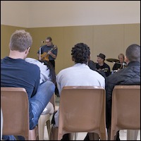 Students watching performance