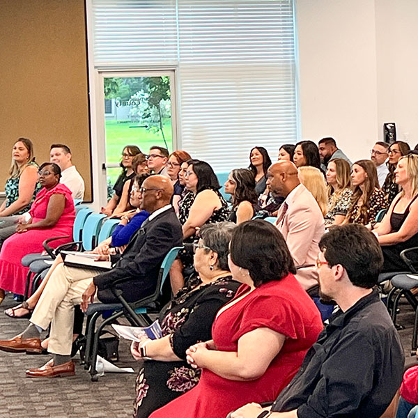 Audience listening to speaker