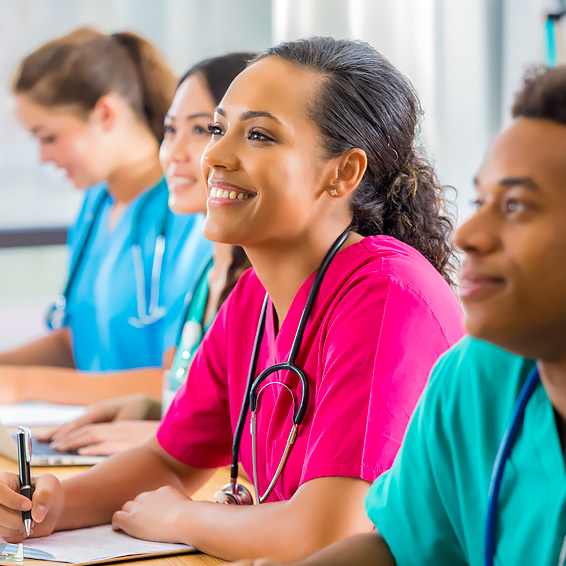 Smiling nursing students