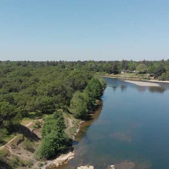 Aerial view of American River