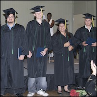 Graduates in caps and gowns