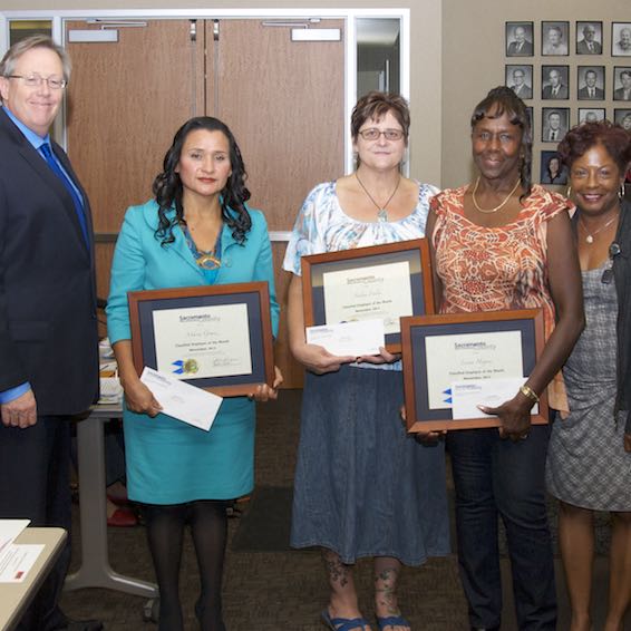 John Scribner, Andrea Finley, Maria Gomez, Leona Hogans, and Carmen Walker