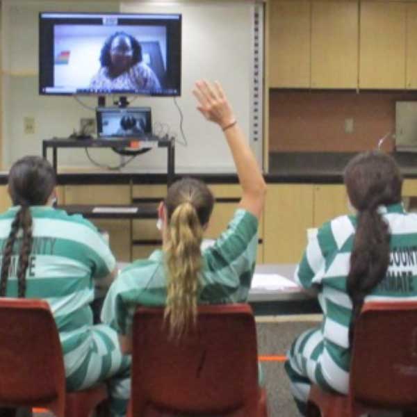Client raising hand during virtual class