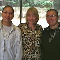 Alisia and Alina Placencia with Barbara Modlin