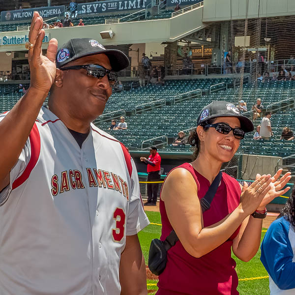 Teachers waving to fans
