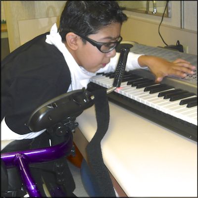 Student playing keyboard