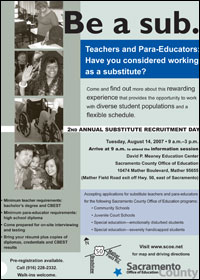 Substitute recruitment flyer screenshot