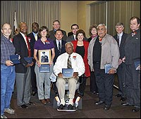 Operation Recognition diploma recipients posing with Board of Education