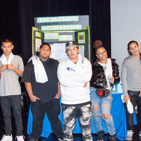 North Area Community School Academic Bowl team with their display