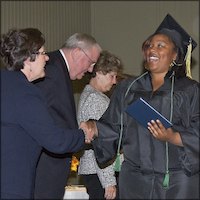 Student receiving diploma