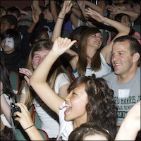 Students dancing to music