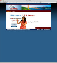 Screenshot of USA Learns website in browser