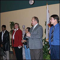 Speakers presenting to parents