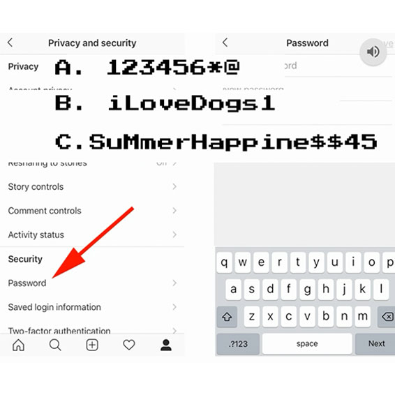 Secure password options