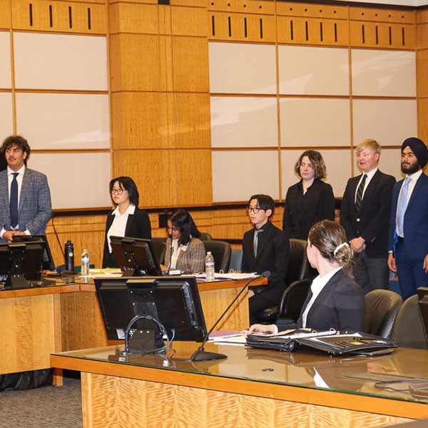 Students in a court room