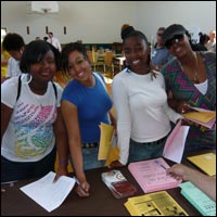 Students at career fair